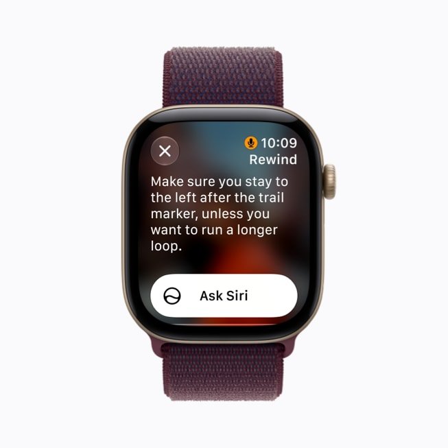Apple Watch Series 12 displaying Apple's Live Rewind text feature