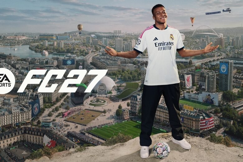 Official EA Sports FC 27 key art showing football players and the FC 27 logo