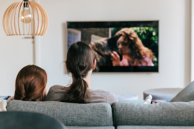 Television setup representing HDMI cable and display connection choices
