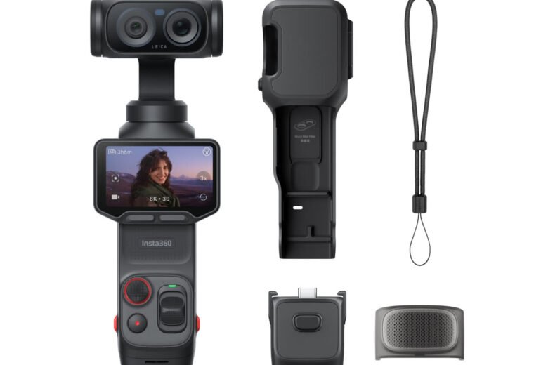 Insta360 Luna Ultra dual-lens Leica gimbal camera and included accessories