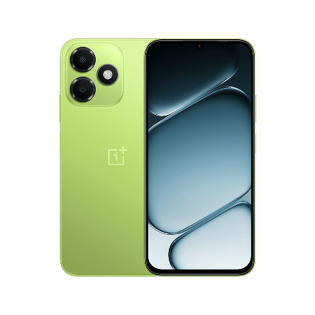 Front and rear view of the Neo Green OnePlus N6 Lite smartphone