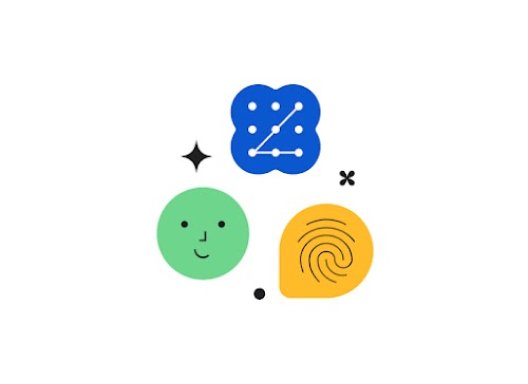 Google illustration of pattern, face and fingerprint unlock options