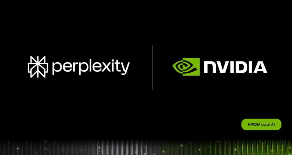 Perplexity and NVIDIA logos for Portable Computer on Windows RTX PCs