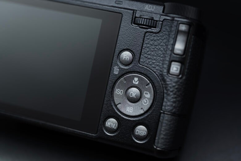 Close-up of the Ricoh GR IV 30th Anniversary Edition rear screen and gray control buttons
