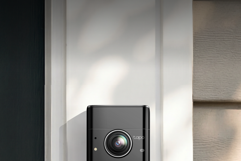 Tapo Doorbell Pro D260 video doorbell shown from the front and angled side against a white background. Image: TP-Link Tapo.