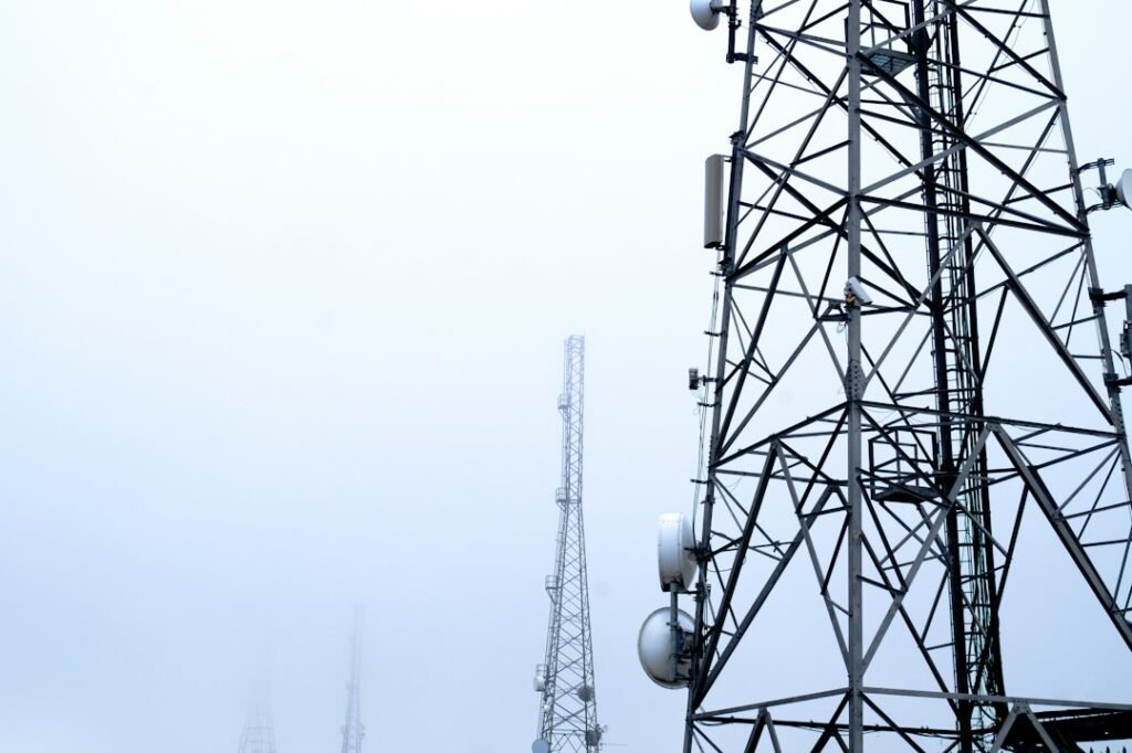 Telecommunications towers on Winter Hill, Bolton, UK