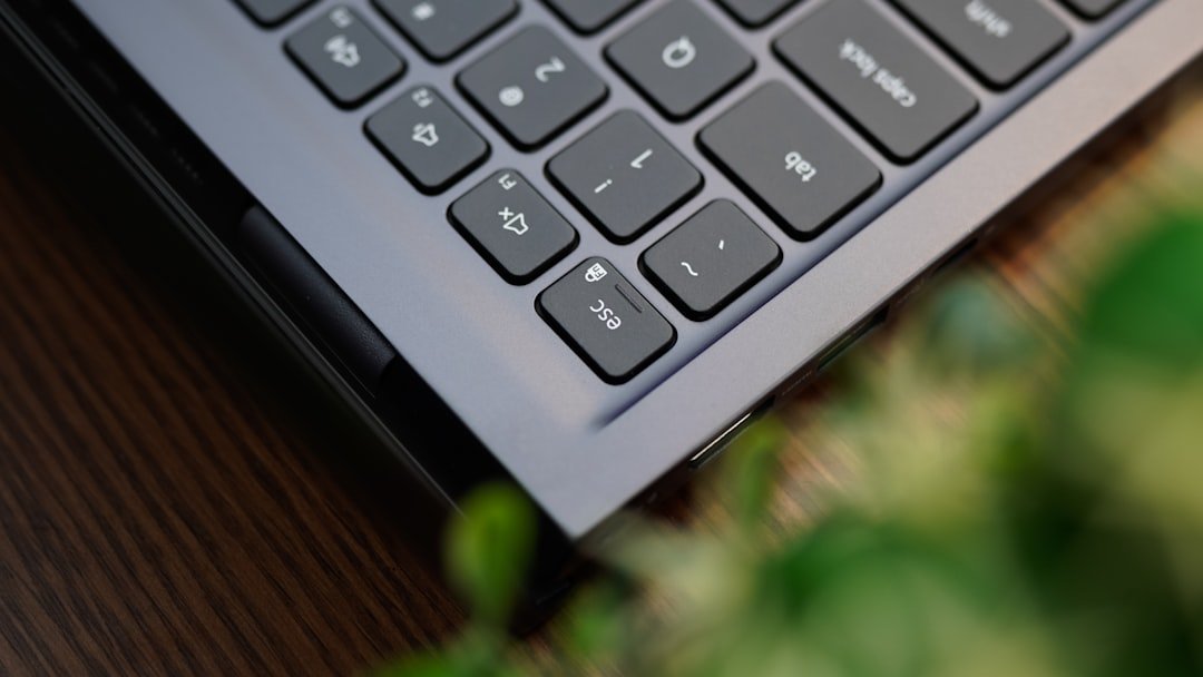 Close view of a laptop keyboard during a physical inspection