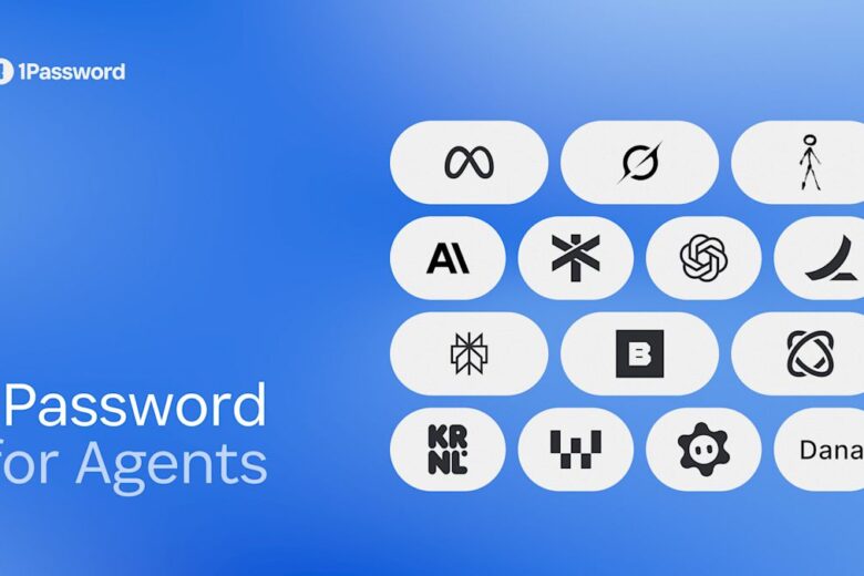 1Password for Agents graphic showing supported AI agent integrations