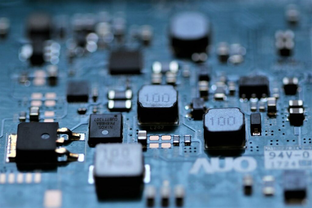 Close-up photograph of a circuit board illustrating hardware-isolated AI security