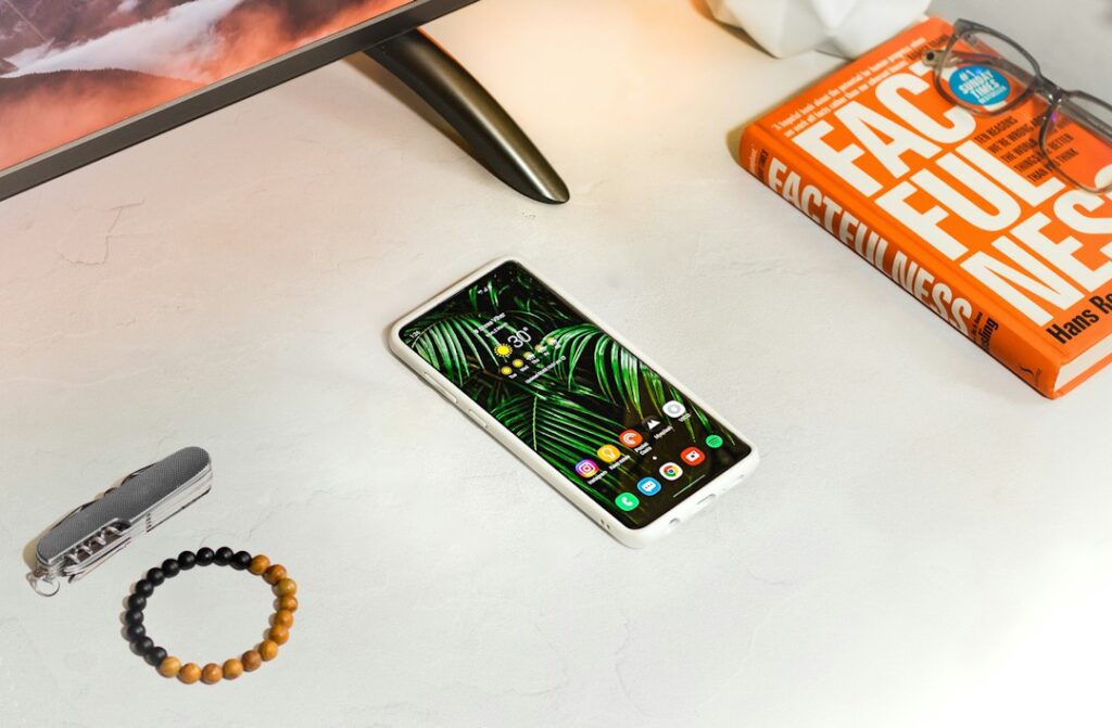 Galaxy phone displayed on a table