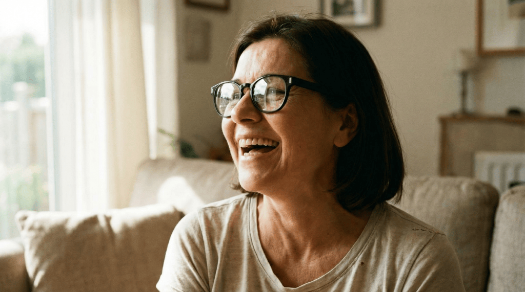 A person wearing black Legato Symphony hearing glasses. Source: Legato.