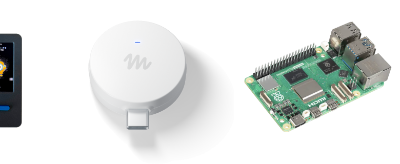Meta Muse Gadgets lineup with an E Ink display, small touchscreen devices, Muse Home Link and a Raspberry Pi