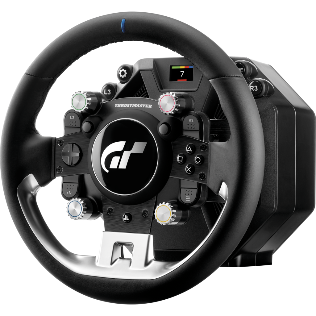 Thrustmaster T-GT III steering wheel, direct-drive base and three-pedal set for Gran Turismo 7