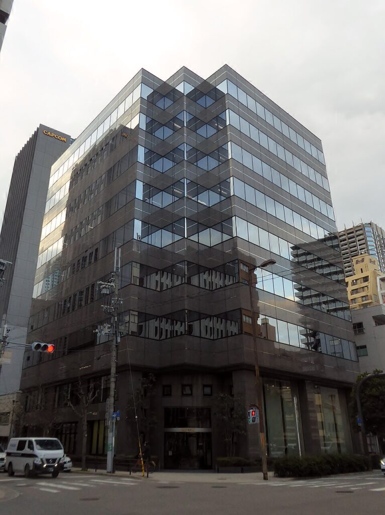 Capcom headquarters building in Osaka, Japan, photographed from the street