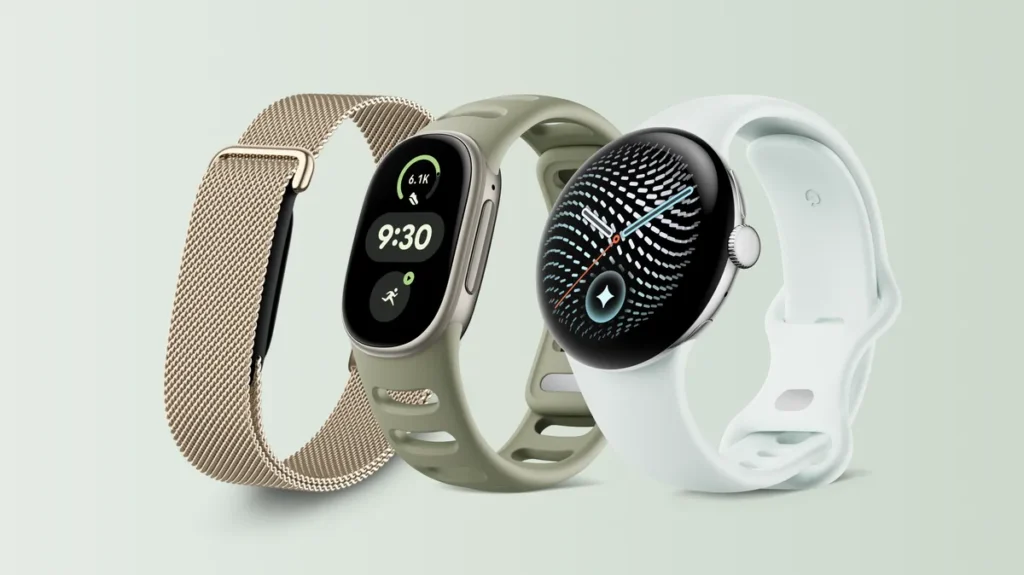Google Fitbit Edge fitness tracker between the Fitbit Air and Pixel Watch 5