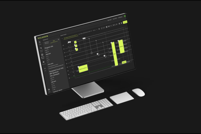 Classiq quantum circuit design software displayed on a desktop monitor