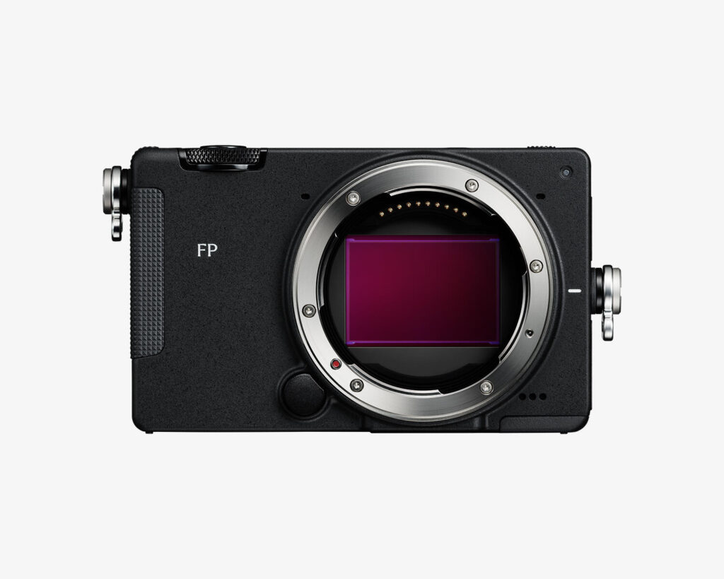 Sigma FP2 compact full-frame camera with exposed lens mount, front control dial and red cine indicator