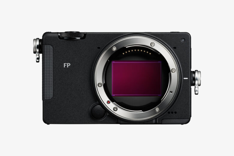 Sigma FP2 compact full-frame camera with exposed lens mount, front control dial and red cine indicator