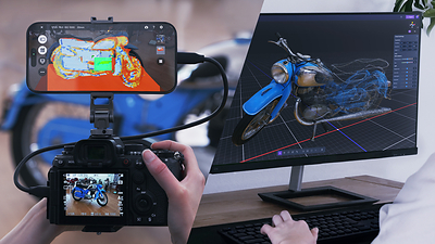 Sony XYN Spatial Capture workflow generating a 3D computer graphics asset from real-world photos