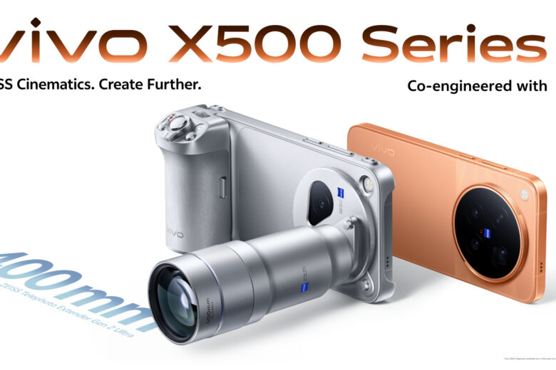 Vivo X500 Series phones with ZEISS 400mm telephoto extender in official launch artwork